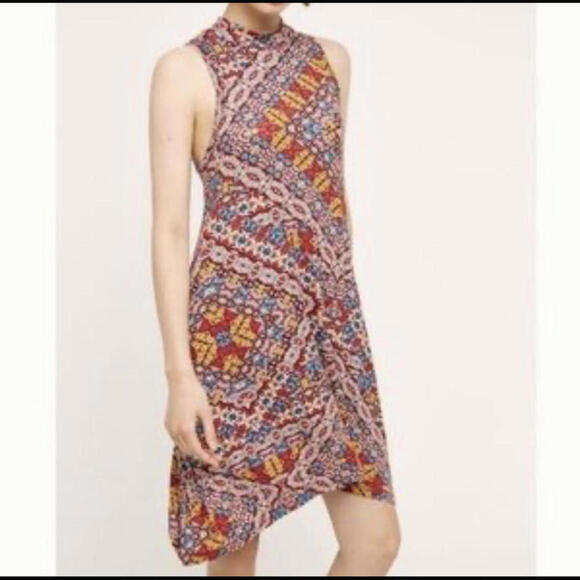 MAEVE red pattern high neck swing dress - Picture 1 of 5